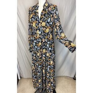 Lucky Brand Floral Maxi Dress Fully Lined MEDIUM Long Flowy Cottagecore